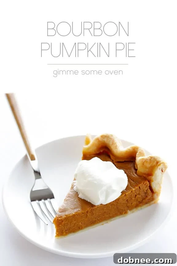 A final close-up of the delicious Bourbon Pumpkin Pie, emphasizing its creamy texture and inviting appeal. This pie is a celebration of fall flavors with an adult twist.