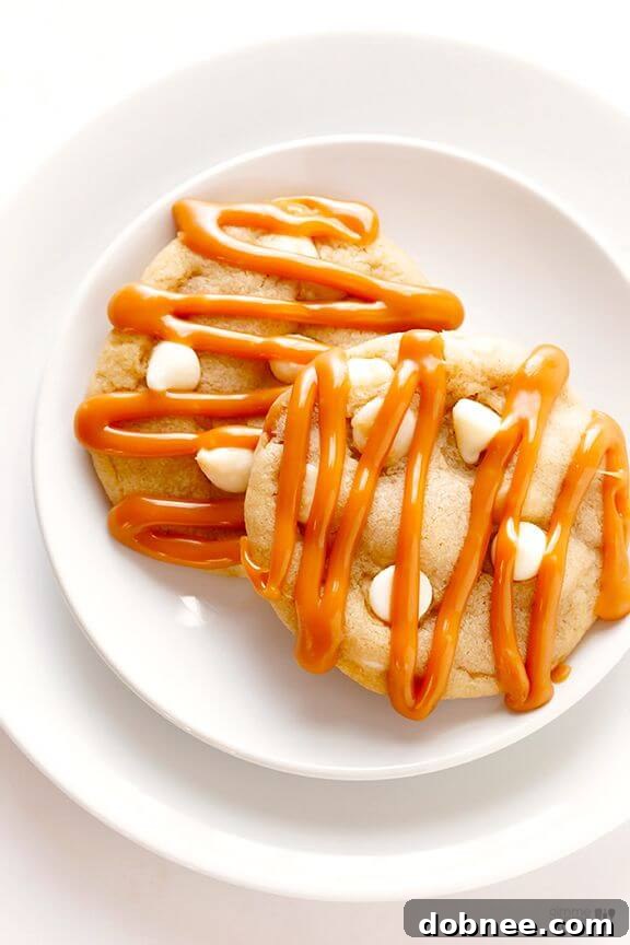 Caramel White Chocolate Cookies | gimmesomeoven.com