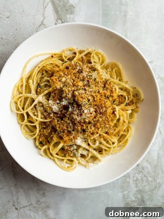 Pasta generously tossed in a rich, aromatic garlic, sage, and brown butter sauce.