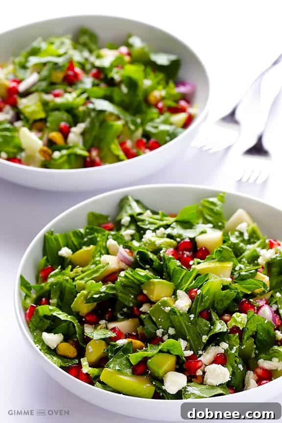 This simple Pomegranate Pear Avocado Salad is naturally gluten-free and comes together quickly after seeding the pomegranate.