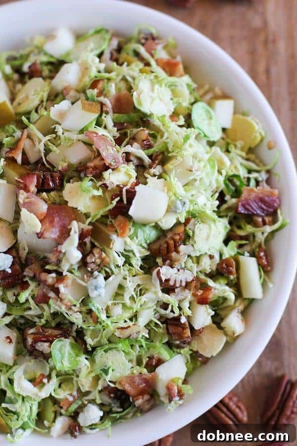Brussels Sprout Chopped Salad with Warm Bacon Vinaigrette