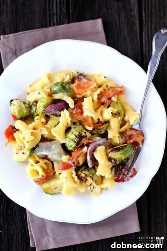 Brussels Sprouts, Bacon and Pepperjack Macaroni & Cheese