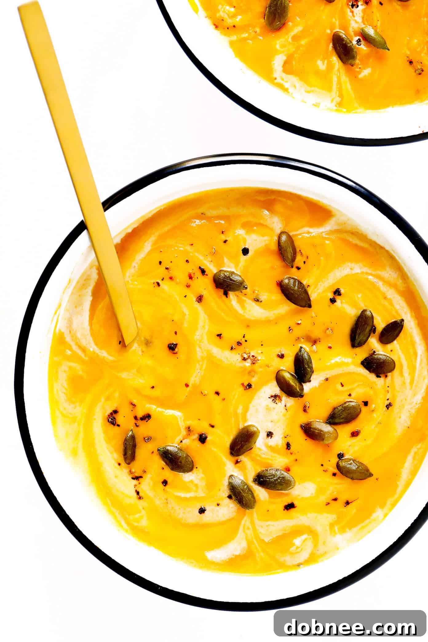 Butternut Squash Soup Recipe - A vibrant, creamy bowl ready to serve.