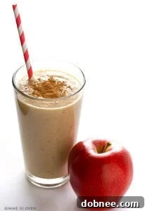 Thumbnail image of the Apple Pie Protein Smoothie, showcasing its appealing color and texture, encouraging readers to try the recipe.