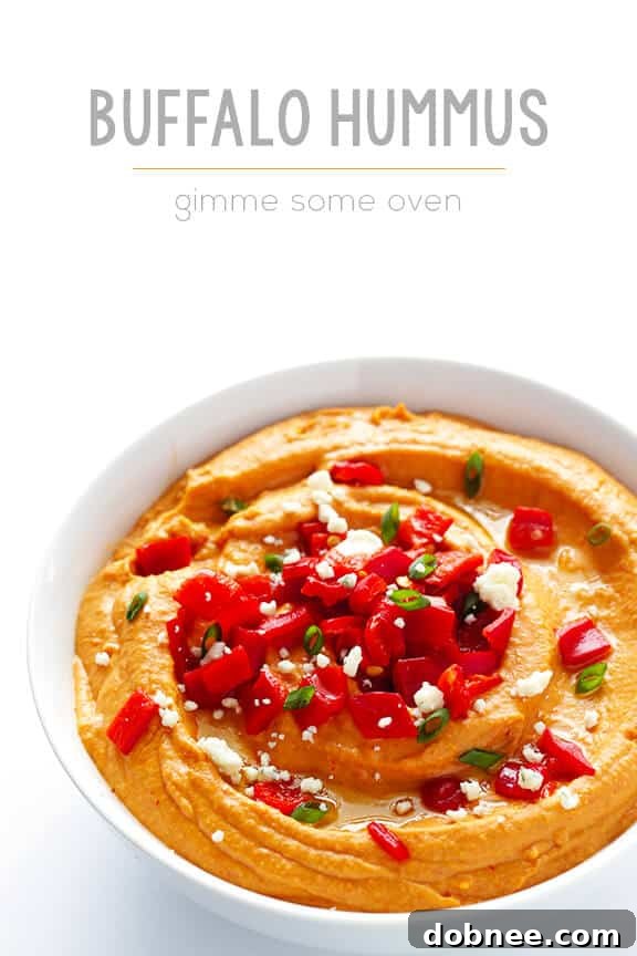 Final Shot of Buffalo Hummus Dip - Ready to Enjoy!