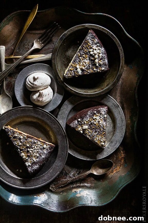 Chocolate Covered Kahlua Cheesecake | bakersroyale.com