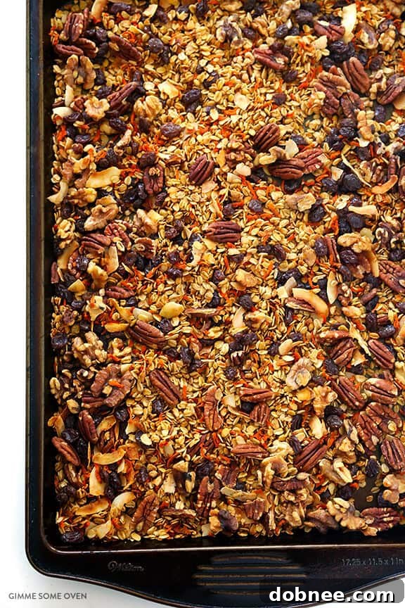 Delicious Homemade Carrot Cake Granola in a Bowl