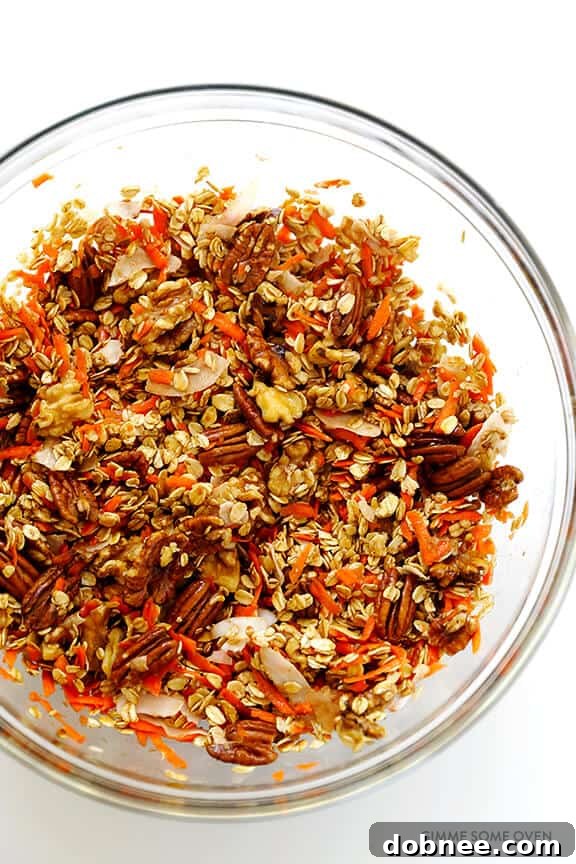 Colourful Granola Mixture Before Baking