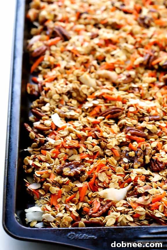 Carrot Cake Granola Baking in the Oven