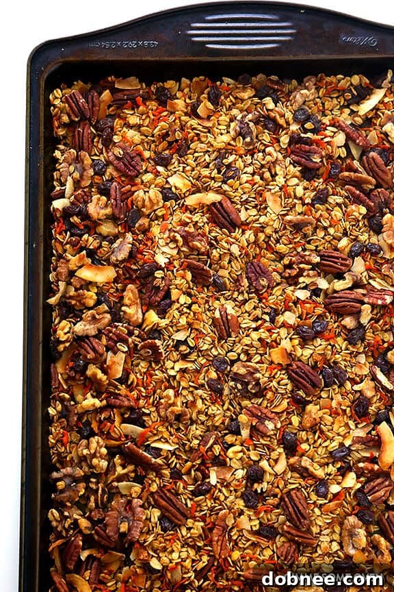 Cooling Baked Carrot Cake Granola