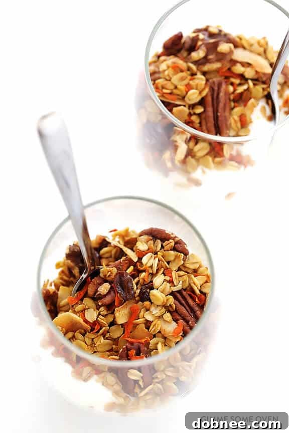 Adding Raisins to Cooled Carrot Cake Granola