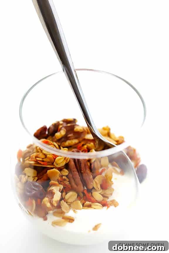 Homemade Carrot Cake Granola with Milk and Fruit