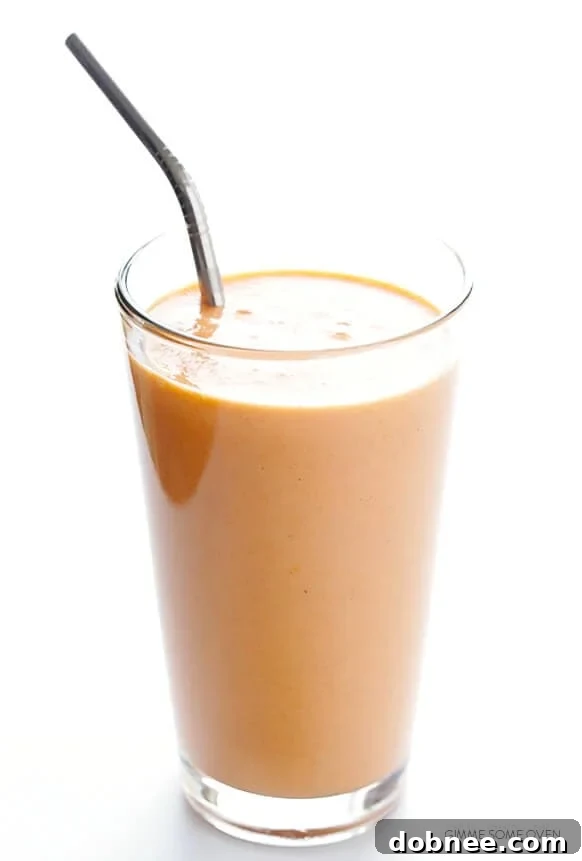 Finished Carrot Cake Smoothie, ready to enjoy