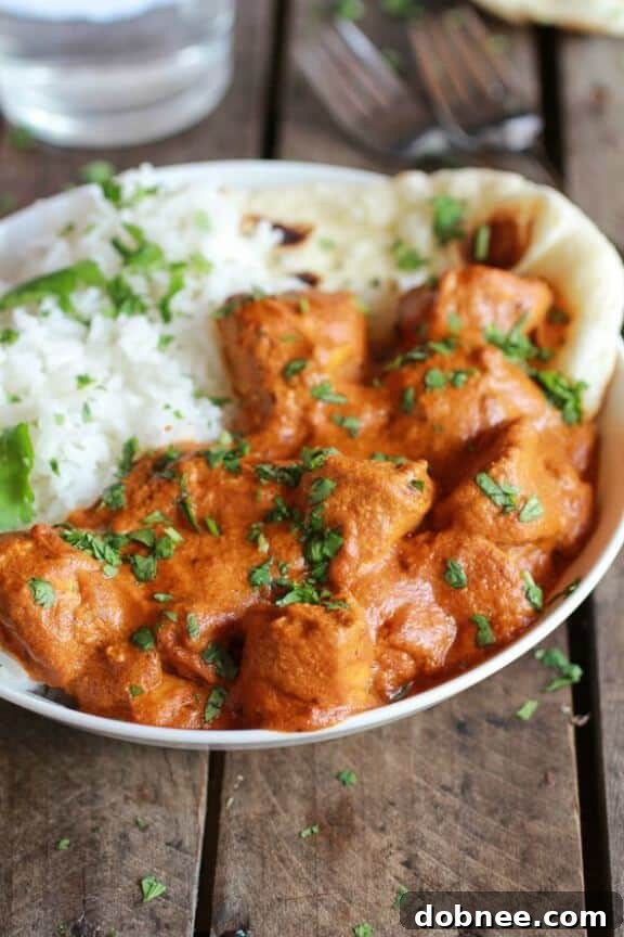 Easier Healthier Crockpot Butter Chicken - a convenient and nutritious Indian-inspired dish