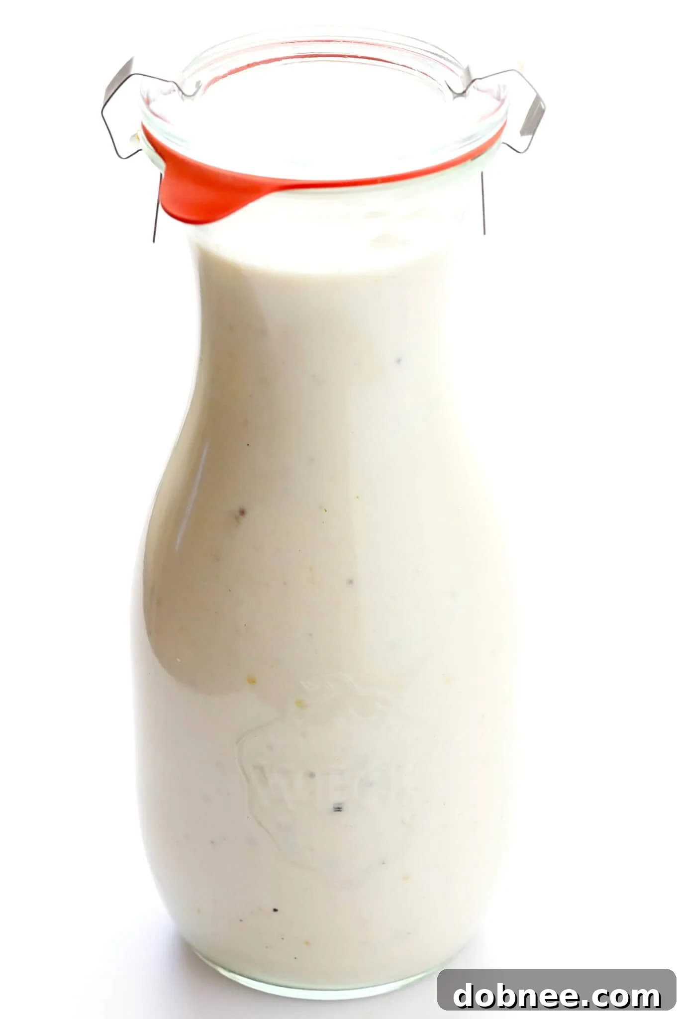 Creamy Greek Yogurt Caesar Dressing on a salad