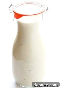 A small bowl of Greek Yogurt Caesar Dressing