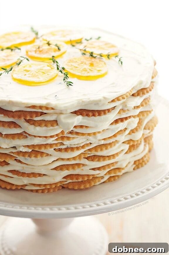 Meyer Lemon Thyme Icebox Cake from She Wears Many Hats.