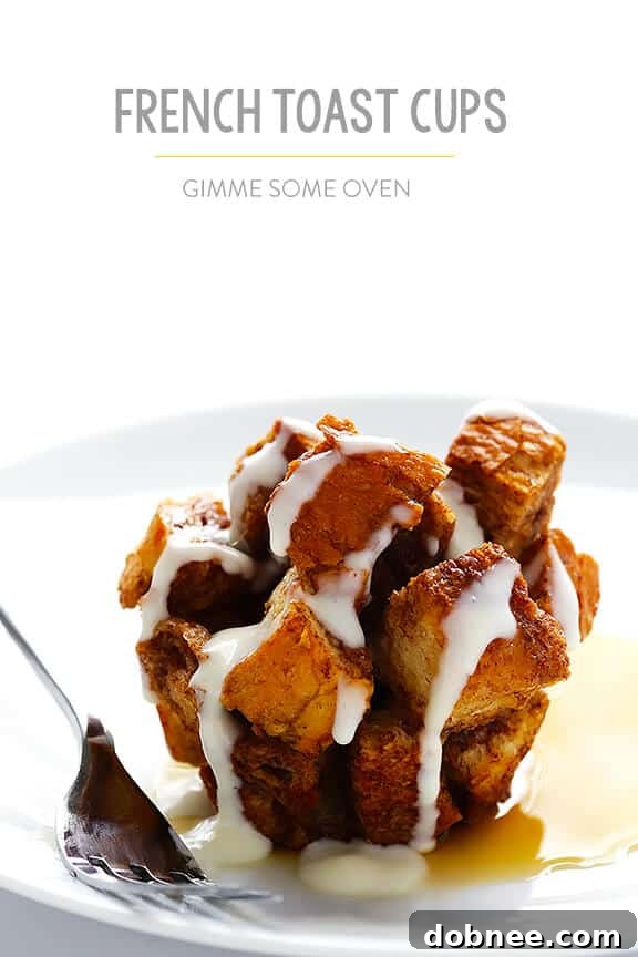 Beautifully Plated French Toast Cups with Glaze and Berries | gimmesomeoven.com