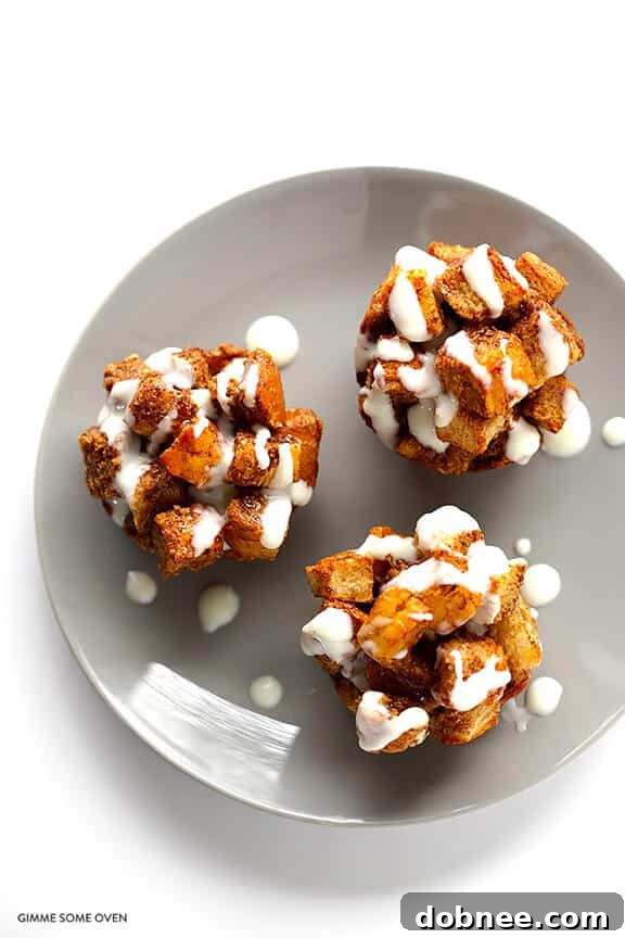 French Toast Cups: Baked French Toast in Muffin Tins with Glaze | gimmesomeoven.com