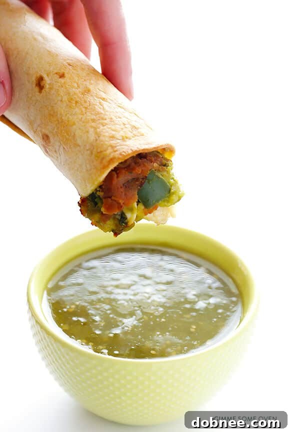 Effortless 5-Ingredient Chicken Guacamole Taquitos 8 Chicken Guacamole Taquitos with a Side of Salsa