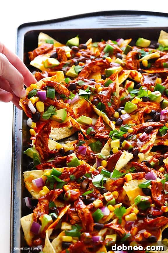 Chicken Enchilada Nachos Recipe | gimmesomeoven.com