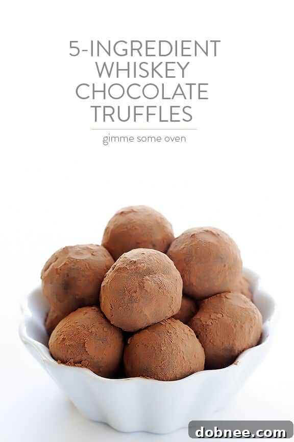 5-Ingredient Whiskey Chocolate Truffles | gimmesomeoven.com