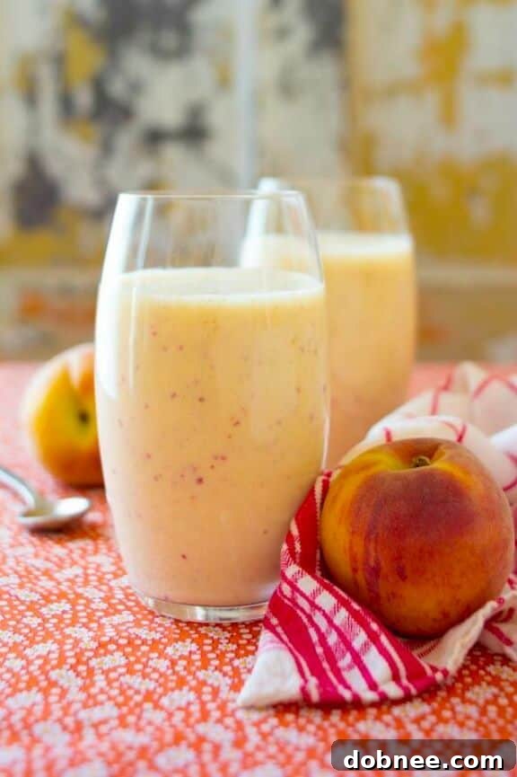 Peach Recovery Smoothie for delicious post-workout refuel.