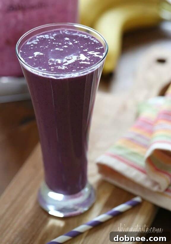 Blueberry Banana PB Smoothie for antioxidants and recovery.