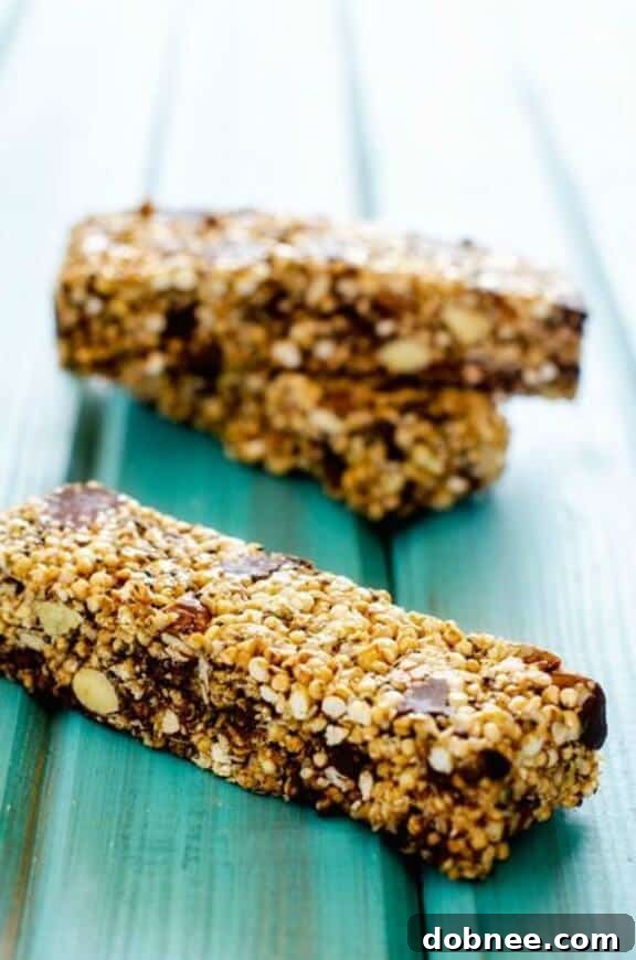 Chocolate Chip Quinoa Energy Bars for sustained energy.