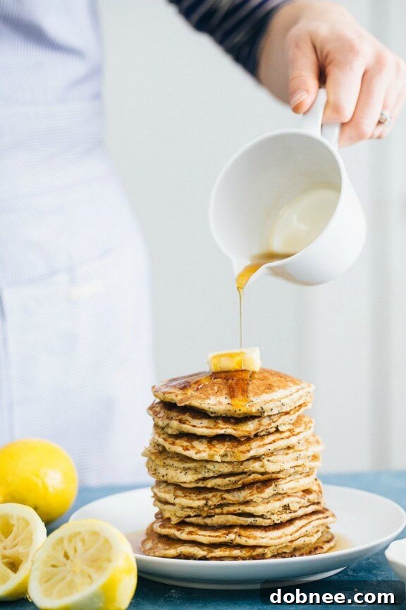 Gluten-Free Lemon Poppyseed Oat Pancakes by A Couple Cooks, a healthy and vibrant option