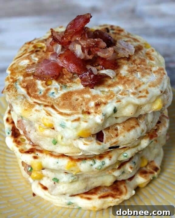 Savory Bacon and Corn Griddle Cakes from Recipe Girl, a unique breakfast or brunch idea