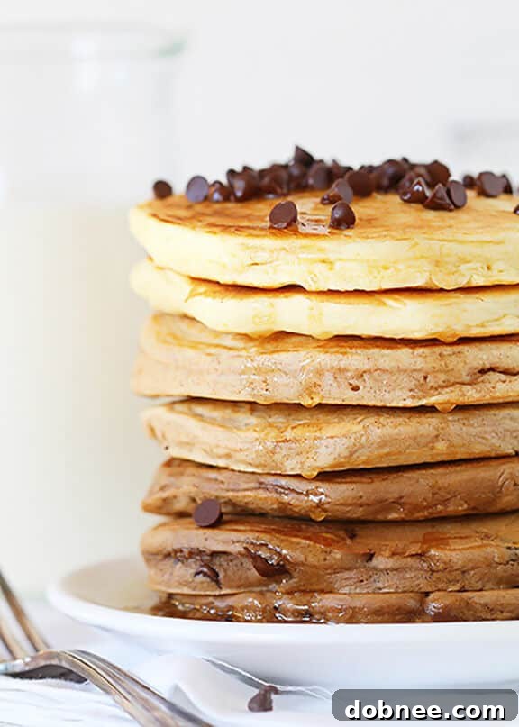 Vanilla Cinnamon Chocolate Ombre Pancakes by I Am Baker, a visually stunning layered treat
