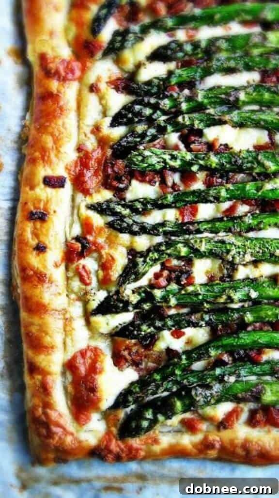 Roasted Asparagus, Bacon & Cheese Tart | sweetsugarbean.com