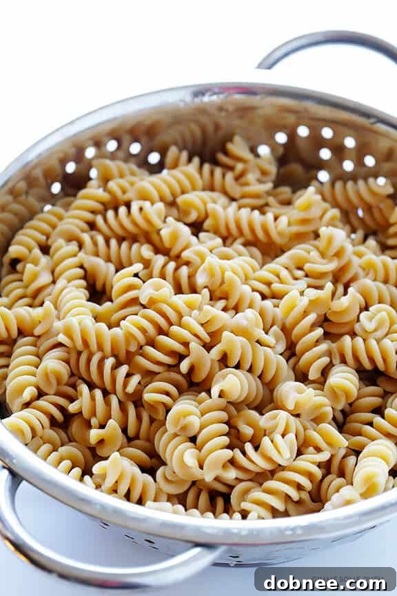 Cooking whole-wheat pasta for Asparagus and Arugula Pasta Salad