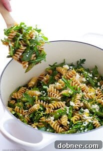Asparagus and Arugula Pasta Salad recipe card image