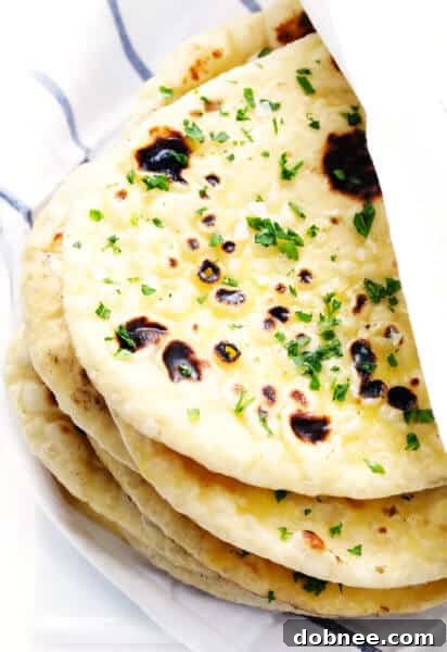 Homemade Naan Wrapped In Towel