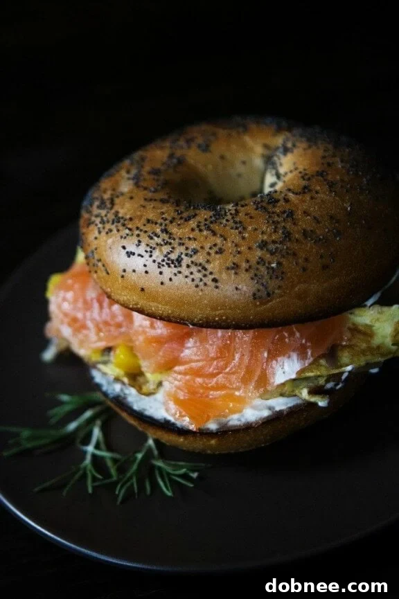 Smoked Salmon and Egg Breakfast Sandwich for a hearty morning