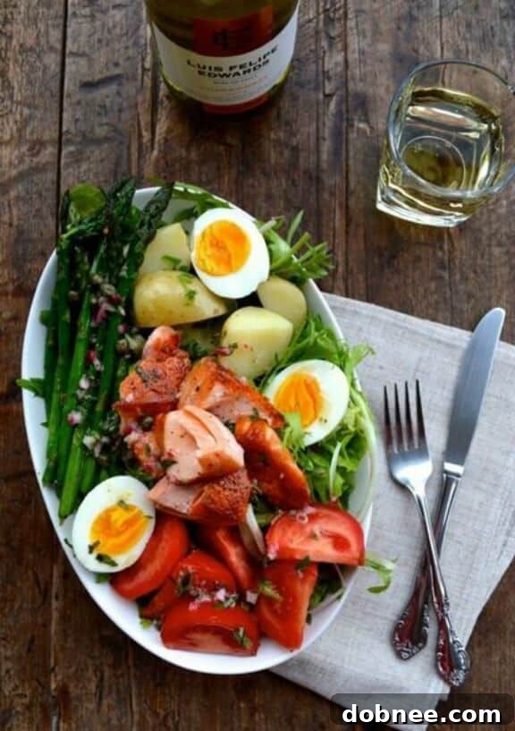 Warm Salmon Salad Nicoise, a comforting classic with fresh ingredients