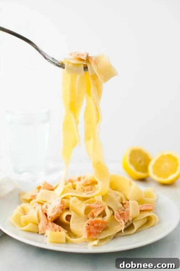 Lemon Pasta with Salmon, a light and zesty pasta dish