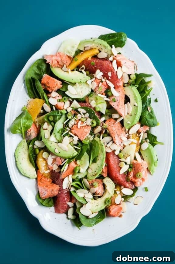 Heart Healthy Citrus-Avocado Salmon Salad for a light meal