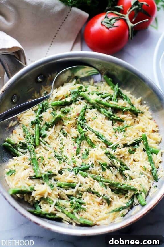 Garlic Butter Asparagus Pasta | diethood.com