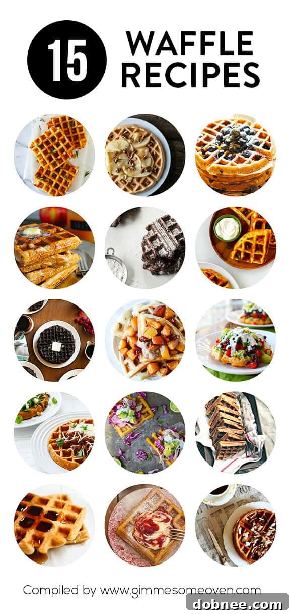 15 Waffle Recipes -- a delicious collection of sweet and savory waffles from food bloggers | gimmesomeoven.com