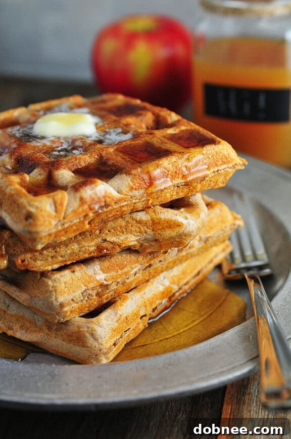 Apple Cider Waffles | addapinch.com