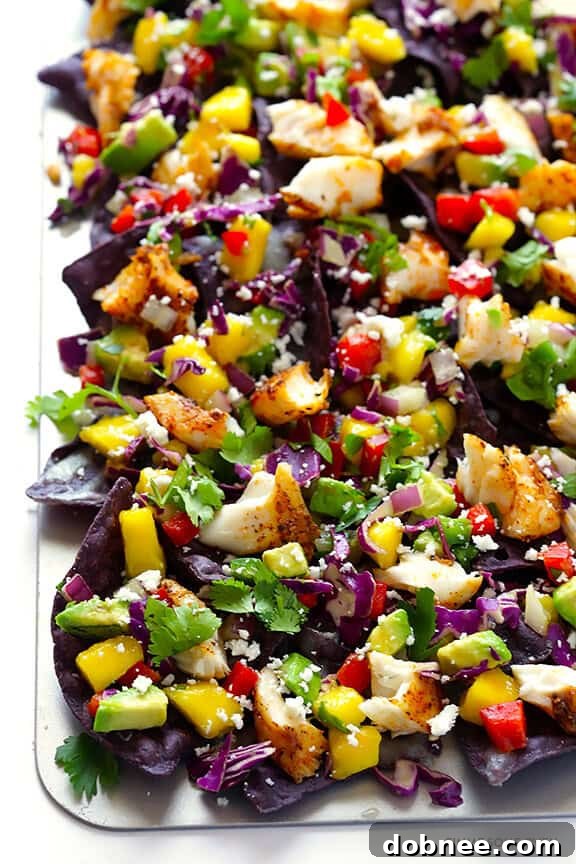 Kaleidoscope Fish Taco Nachos 2 Rainbow Fish Taco Nachos: Easy to make, naturally gluten-free, and guaranteed to be a party hit with vibrant colors and fresh flavors.