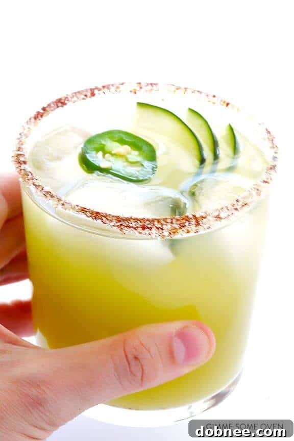 Spicy Cucumber Margaritas - Cool, Refreshing, with a Hint of Heat