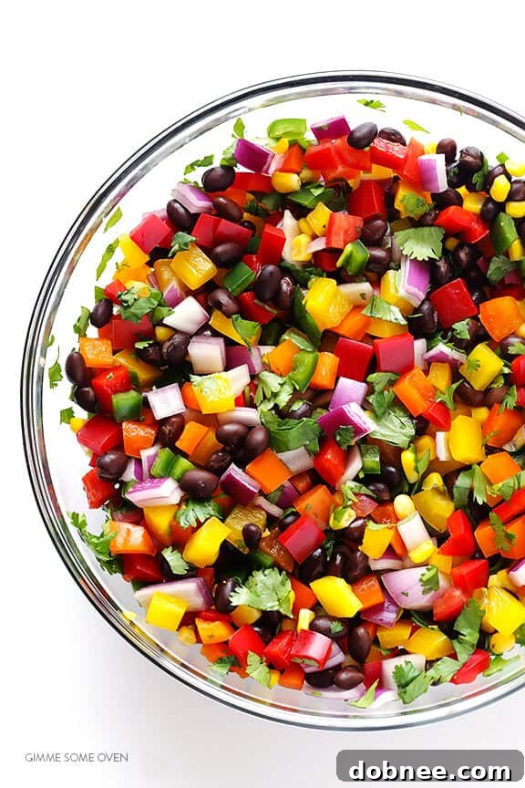 Rainbow Salsa -- easy to make, and so fresh and tasty! | gimmesomeoven.com
