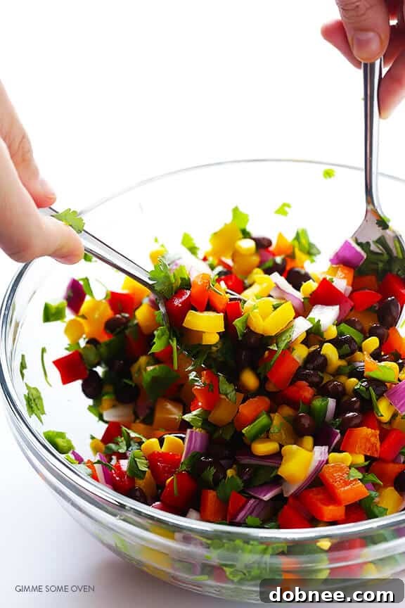 Rainbow Salsa -- easy to make, and so fresh and tasty! | gimmesomeoven.com