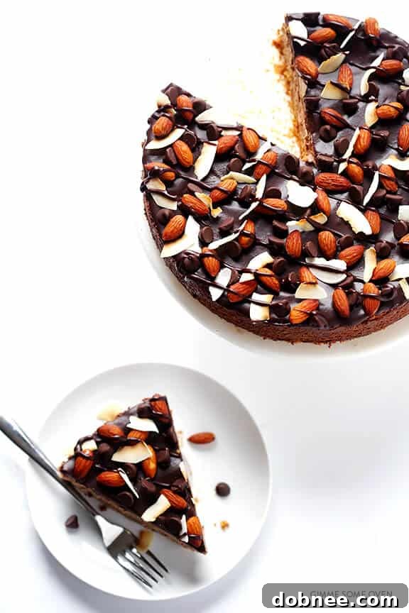 Close-up of a perfectly baked Almond Joy Cheesecake before topping.