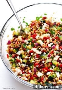 Mediterranean Farro Salad close-up recipe image