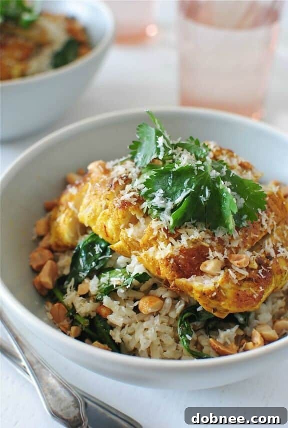 Seared Indian Chicken over Coconut Rice - exotic and aromatic dinner